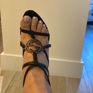 Gucci snakeskin embossed stilettos